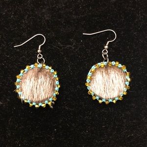 Seal skin earrings from Yellowknife, NWT